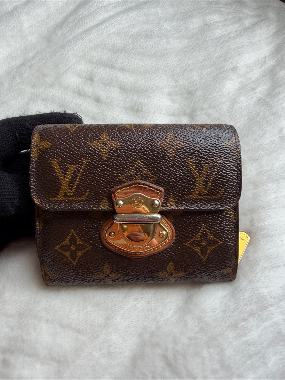 Louis Vuitton Joey Brown Monogram Leather Wallet - Designer Style